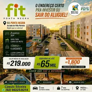 Apartamento com 2 Quartos à venda, 38m² no Ponta Negra, Manaus