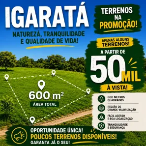 Lote/Terreno à venda, 600m² no Águas de Igaratá, Igaratá