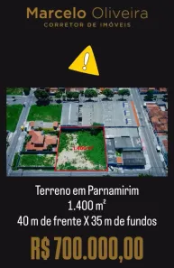 Lote/Terreno à venda, 1400m² no Boa Esperança, Parnamirim