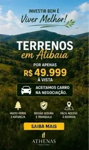 Lote/Terreno à venda, 600m² no Bosque dos Eucalíptos, Atibaia