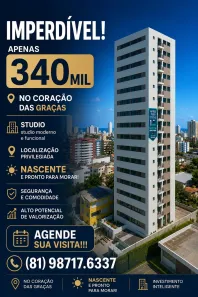 Flat com 1 Quarto à venda, 33m² no Graças, Recife