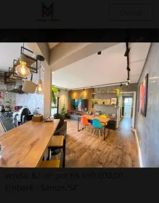 Apartamento com 2 Quartos à venda, 84m² no Embaré, Santos