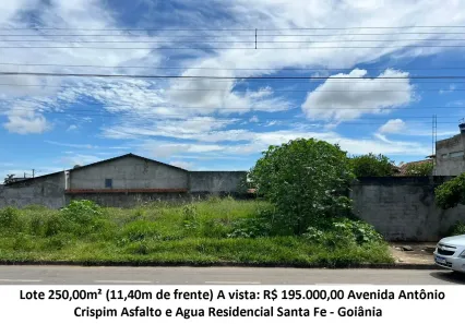 Lote/Terreno à venda, 250m² no Residencial Santa Fé I, Goiânia