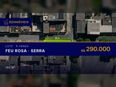 Lote/Terreno à venda, 190m² no Feu Rosa, Serra