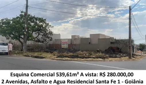 Lote/Terreno à venda, 539m² no Residencial Santa Fé I, Goiânia