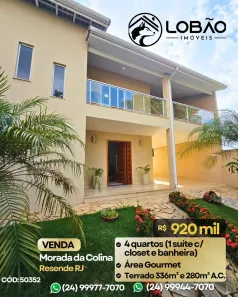 Sobrado com 4 Quartos à venda, 280m² no Morada da Colina, Resende