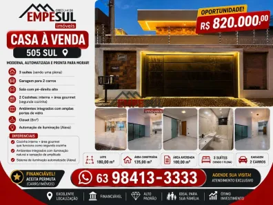Casa com 3 Quartos à venda, 135m² no Plano Diretor Sul, Palmas