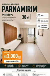 Apartamento com 1 Quarto para alugar, 38m² no Parnamirim, Recife