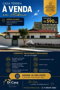 Casa com 3 Quartos à venda, 68m² no Jardim Colonial, Atibaia