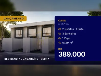 Casa com 2 Quartos à venda, 67m² no Residencial Jacaraípe, Serra
