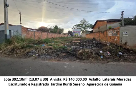 Lote/Terreno à venda, 392m² no Jardim Buriti Sereno, Aparecida de Goiânia