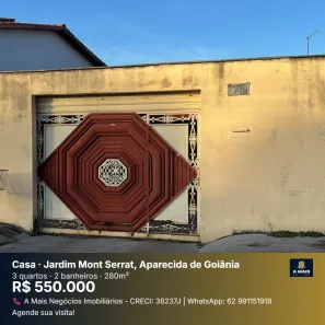 Casa com 3 Quartos à venda, 194m² no Jardim Mont Serrat, Aparecida de Goiânia