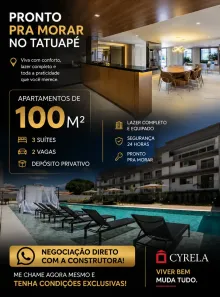 Apartamento com 3 Quartos à venda, 100m² no Vila Gomes Cardim, São Paulo