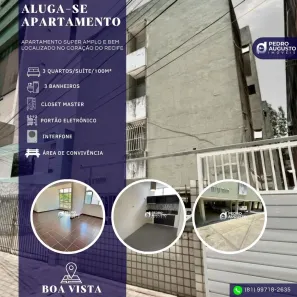 Apartamento com 3 Quartos para alugar, 100m² no Boa Vista, Recife