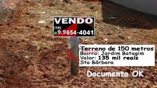 Lote/Terreno à venda, 150m² no Jardim Batagin, Santa Bárbara D'Oeste