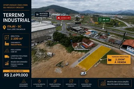 Lote/Terreno à venda, 2200m² no Carvalho, Itajaí