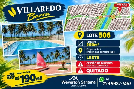 Lote/Terreno à venda, 200m² no , Barra dos Coqueiros