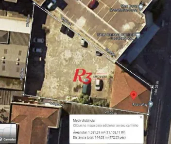 Lote/Terreno para alugar, 1030m² no Centro, Santos