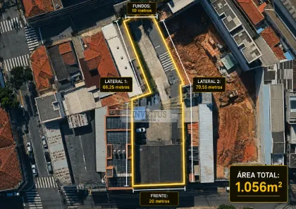 Lote/Terreno à venda, 1056m² no Centro, Santo André