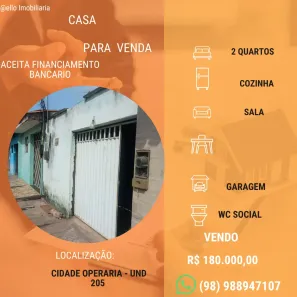 Casa com 2 Quartos à venda, 100m² no Cidade Operária, São Luís
