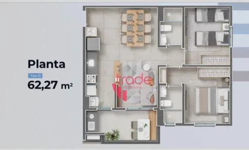 Apartamento com 2 Quartos à venda, 62m² no Ribeirânia, Ribeirão Preto