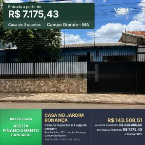 Casa com 3 Quartos à venda, 49m² no Jardim Bonança, Campo Grande
