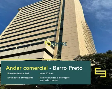 Sala Comercial para alugar, 578m² no Barro Preto, Belo Horizonte