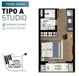 Apartamento com 1 Quarto à venda, 22m² no São Mateus, Juiz de Fora