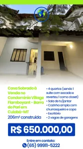 Sobrado com 4 Quartos à venda, 206m² no Barra do Pari, Cuiabá