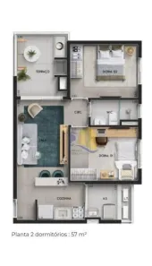 Apartamento com 2 Quartos à venda, 57m² no Vista Linda, Bertioga