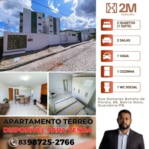 Apartamento com 2 Quartos à venda, 71m² no Bairro Novo, Guarabira