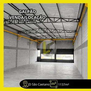 Galpão/Depósito/Armazém para venda ou aluguel, 1138m² no Mauá, São Caetano do Sul