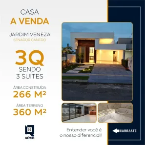 Casa de Condomínio com 3 Quartos à venda, 360m² no Residencial Condomínio Jardim Veneza, Senador Canedo