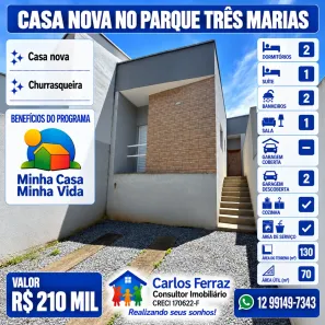 Casa com 2 Quartos à venda, 70m² no Jardim Sandra Maria, Taubaté