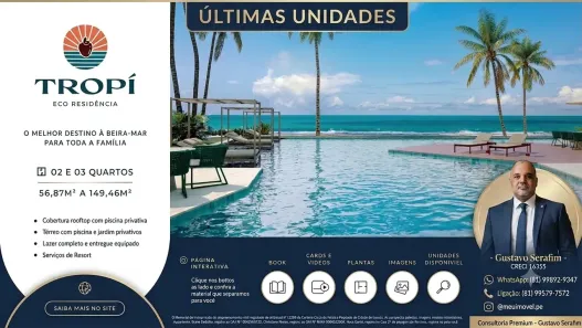 Apartamento com 2 Quartos à venda, 56m² no Porto de Galinhas, Ipojuca