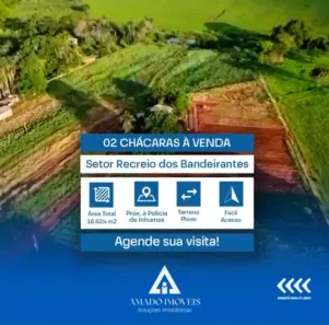 Fazenda/Sítio com 2 Quartos à venda, 16624m² no Sítios de Recreio dos Bandeirantes, Goiânia