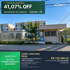 Apartamento com 2 Quartos à venda, 43m² no Marechal Rondon (Jurema), Caucaia
