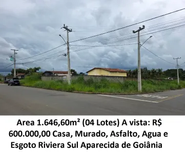 Lote/Terreno à venda, 1646m² no Riviera Sul, Aparecida de Goiânia