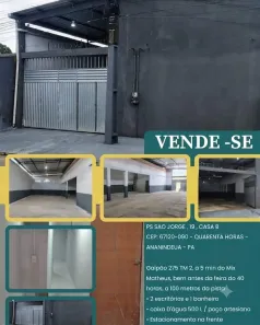 Galpão/Depósito/Armazém para venda ou aluguel, 275m² no Coqueiro, Ananindeua