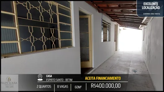 Casa com 2 Quartos à venda, 60m² no Espírito Santo, Betim