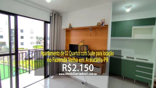 Apartamento com 2 Quartos para alugar, 58m² no Fazenda Velha, Araucária