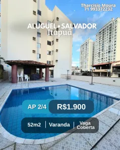 Apartamento com 2 Quartos para alugar, 52m² no Itapuã, Salvador