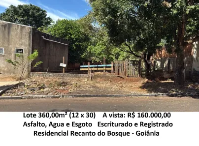 Lote/Terreno à venda, 360m² no Residencial Recanto do Bosque, Goiânia