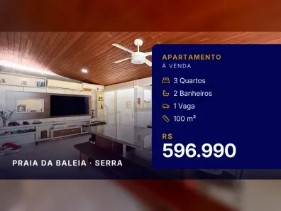 Apartamento com 3 Quartos à venda, 100m² no Praia da Baleia, Serra