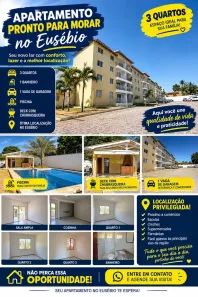 Apartamento com 3 Quartos à venda, 65m² no Tamatanduba, Eusébio