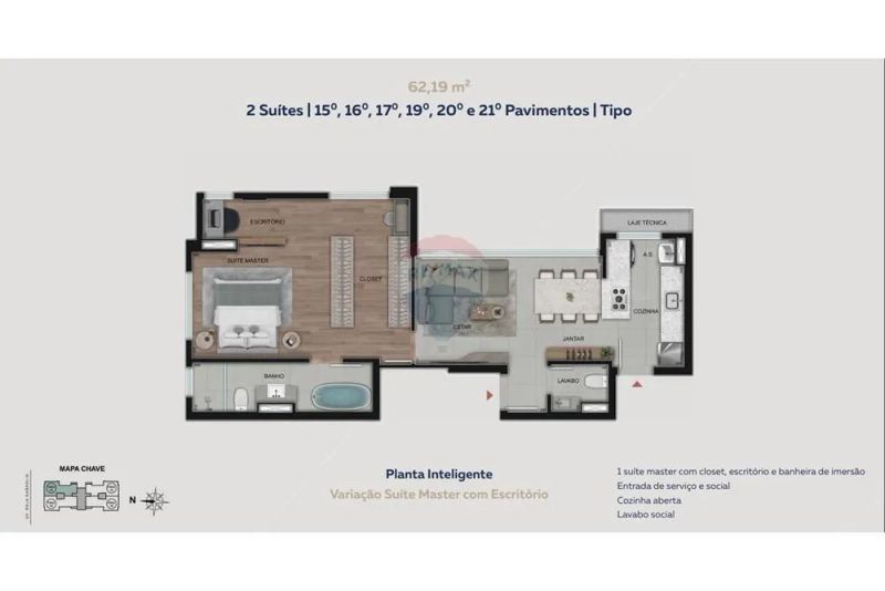 Apartamento com 2 quartos — Luxemburgo, Belo Horizonte