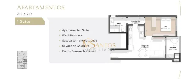Apartamento com 1 Quarto à venda, 50m² no Jurerê, Florianópolis