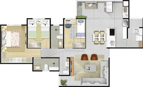 Apartamento com 3 Quartos à venda, 92m² no Campestre, Santo André