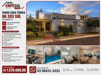 Casa com 3 Quartos à venda, 231m² no Plano Diretor Sul, Palmas