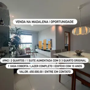 Apartamento com 2 Quartos à venda, 69m² no Madalena, Recife